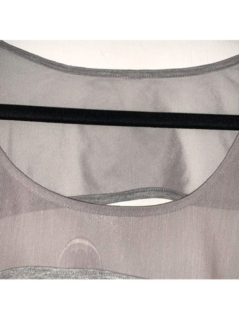 Gray Mesh Back Heathered Tank Top Lightweight Breathable Yoga Activewear Womens - Picture 5 of 9